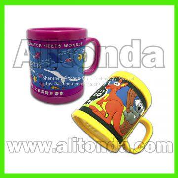 Custom pvc children cartoon animal mugs for promotional gifts