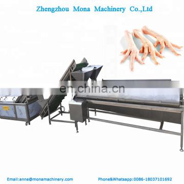 Best Price Continuous Steam Poultry Feet Blanching peeling cutting Machine Chicken Toe Peeling  Machine