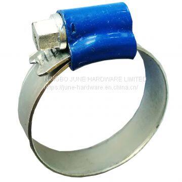 Galvanized steel W1 British type blue housing hose clamp