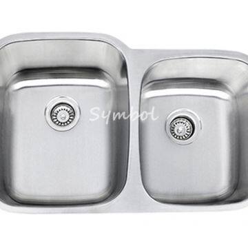 CUPC Double Bowl Under Counter Drawn Stainless Kitchen Sink