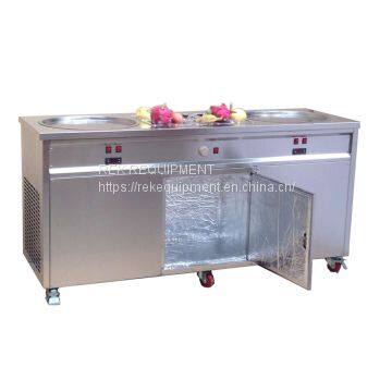 China Wholesale Prices Thai Stir Fry Ice Cream Roll Machine Customized Double Pan Fried Ice Cream Machine For Sale