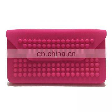 Luxury Clutch Cosmetic Lip Purse Ladies Fashion Rectangle Evening Wallet Custom Silicone Bags photo-2