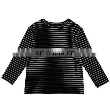 6818/Spring new arrival 100% cotton long sleeve kids t-shirt colorful stripe girls all match top