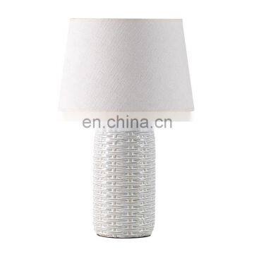 New Design of Rattan Pattern Ceramic Desk Lamp for Indoor Room photo-6