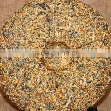 Golden Buds Tea Cake,Top Yunnan Dianhong Black Tea