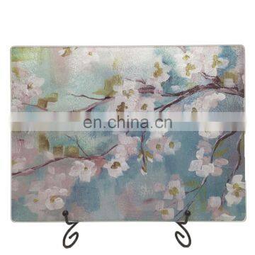 Factory Straight Price Custom Creative Personalized Pattern Toughened Glass Chopping Cutting Board for Kitchen