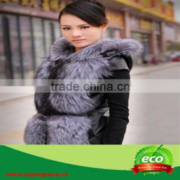 2013 Stylish Women Natural Silver Fox Coat