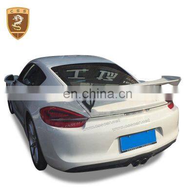 Car Bumper Spoiler For Porsche Cayman 981 Car Carbon Fiber Rear Roof Spoiler Wing Body Kit Black Auto Body Parts