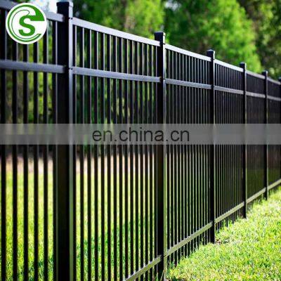 Decorative Black Palisade Home Garden Steel Fence  Wrought Iron Panels Tubular Steel Fence