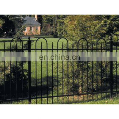 Hot Sale Xinhai #21 H 5 ft * W 6 ft Galvanized and Power Coated Steel Ornamental Fence Panel With 4 Hoop and Majestic Head