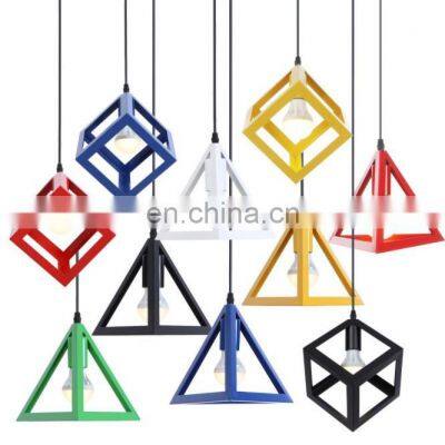 Colorful Irregular Geometry Shape Pendant Light Metal Decorative Hanging Lamp