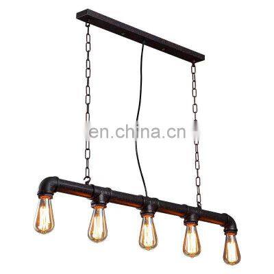 5 Head Brass Chandelier Lighting Industrial Style Metal Iron Pendant Light Resaurent Hanging Light