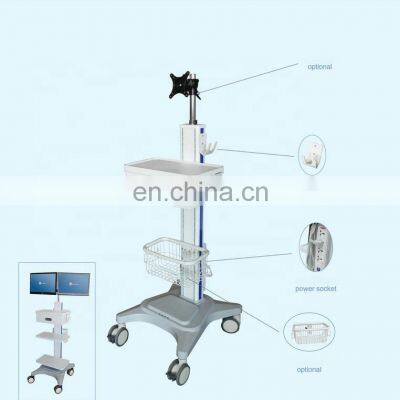 LCD Arm Hospital ICU Monitoring Trolley Video Conference Trolley with Computer