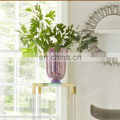 Hot Sale Creative Golden Line Light Luxury Porcelain Ceramic Vase For Home Decoration