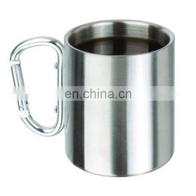 Outdoor Stainless Steel Cup Mug With Foldable Self-Lock Carabiner Handle Portable Folding Handle Cup for Camping photo-2