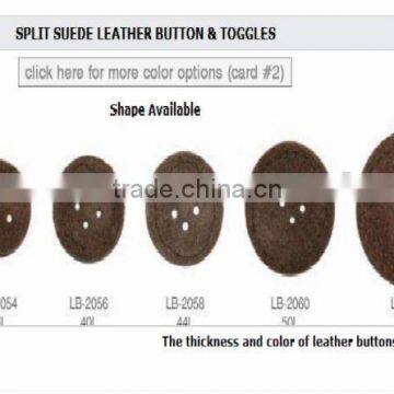 Split suede leather button & toggles