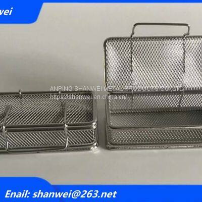 Wire Mesh Tray With Lid Surgical Autoclave Holding Instruments Sterilization