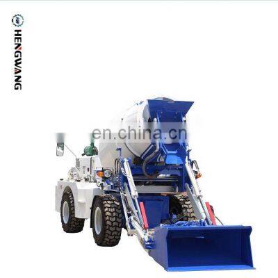 HENGWANG HWJB200 self loading concrete mixer truck with turbocharged engine