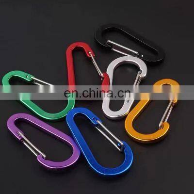Wholesale Colorful 62 mm D Shape Aluminum Hook Carabiner Clip Keychain Climbing Carabiner For Camping Hiking Outdoor Accessories photo-2