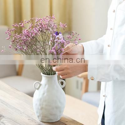 Modern Decorative Handmade Art Porcelain Matt White Mini Ceramic Pot Irregular Small Flower Nordic Minimalist Vase