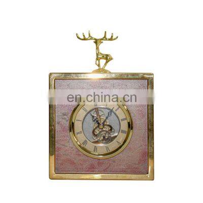 Home Decor Elk Agate Square Desk Table Clock