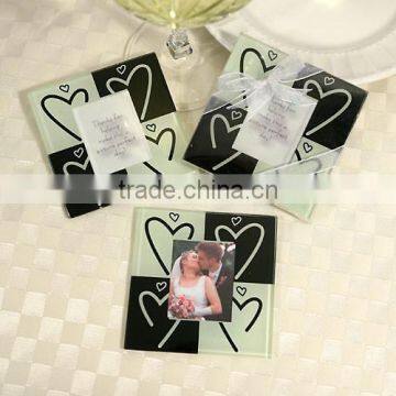 Printed photo frame function glass coaster glass placemats coasters