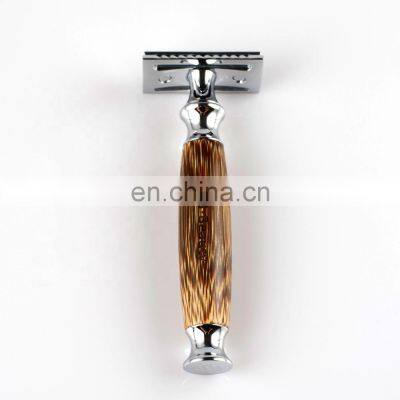 Metal Barber Stainless Steel Double Edge Reusable Bamboo Handle Shaving  Safety Razor