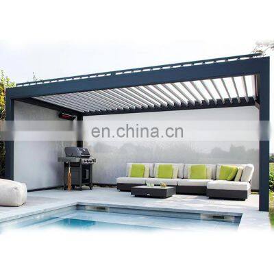 3x3 4x4 PVDF coated waterproof louver roof system kits motorised aluminum pergola outdoor gazebo