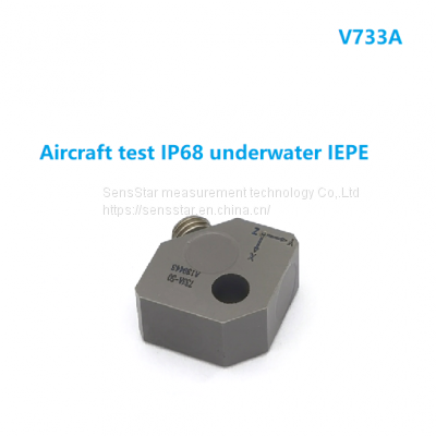 V733A tri-axial accelerometer for flight test application, IP68 IEPE vibration sensor