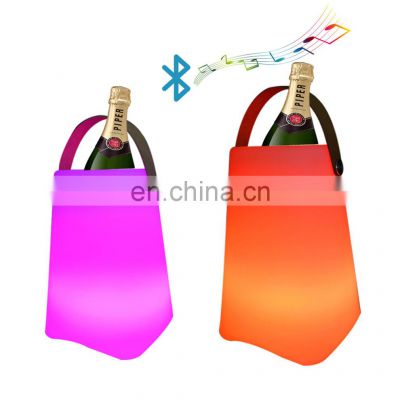 color changing infrared remote rechargeable wireless outdoor lantern led light wine cooler ice bucket sound speaker