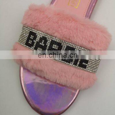 Flat Lady Fluffy Fur 2020 New Arrive Slipper for Women's