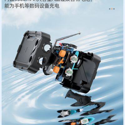 Outdoor Emergency Disaster Prevention Radio, Hand Cranked Power Generation, Solar Power Bank, Compact, Portable, Multifunctional Mobile Power Supply photo-4