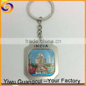 Custom design India tin foil paper tourist souvenirs key ring keychain