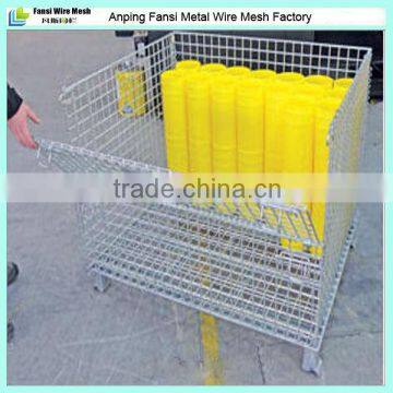 Strong versatile collapsible mesh storage cage for transport