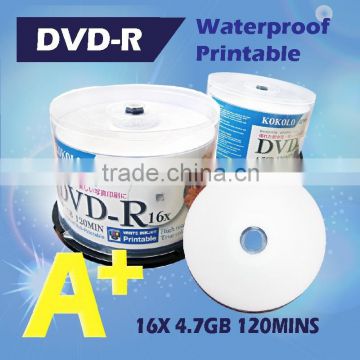 Taiwan Blank DVD-R inkjet printable waterproof glossy