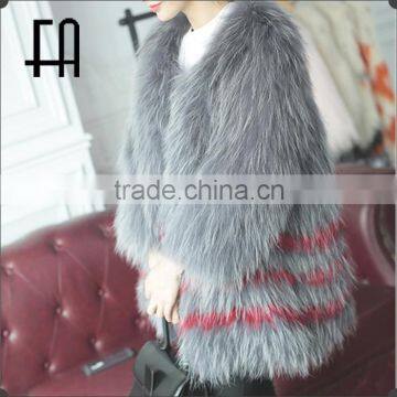 Factory direct wholesale dyed white raccoon fur coat