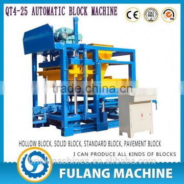 QT4-25 Different raw material facing brick production line based on high pressure brick making hydraulic machine