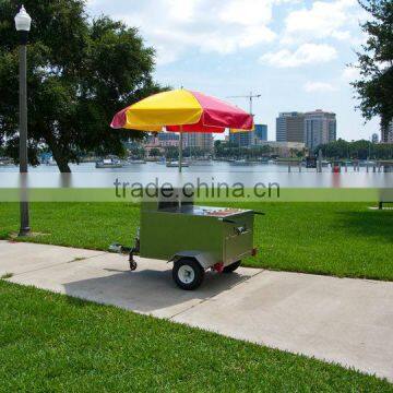 Stainless steel mobile hot dog vending cart / snack food cart for design