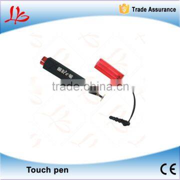 LY Mini touch pen silicon pad 2.3mm diameter touch tip, with earphone plug cord