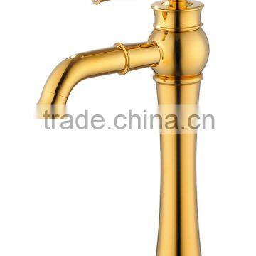 Fancy Bathroom Faucet Brass Body High Lever Modern Design photo-2