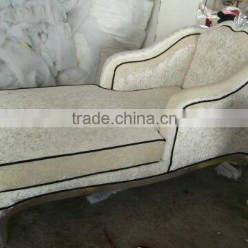 White velvet chaise hotel sofa XY2882