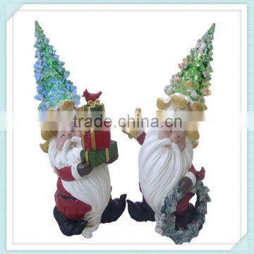 Hot Selling Christmas santa wear big hat Polyresin Santa