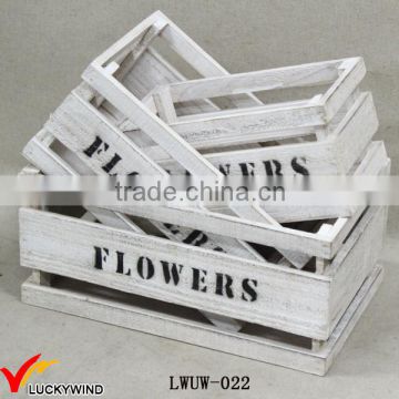 Crate Style Vintage White Wood Planter Box                        
                                                Quality Choice