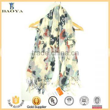 2016 Knitting Yellow Flower Pattern Acrylic Scarves