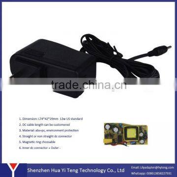 Plug In Connection and DC Output Type 12v 1a AC DC Adapter with CE PSE CCC Plug