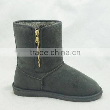 Grey women warm winter snow boots