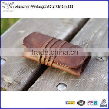 genuine leather tobacco holder packaging rolling tobacco pouch with belt