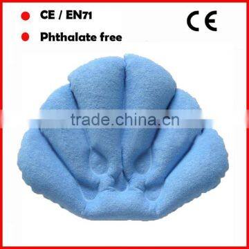 comfortable terry cloth inflatable magnetic bath pillow/back bath pillow/plastic pillow for bath