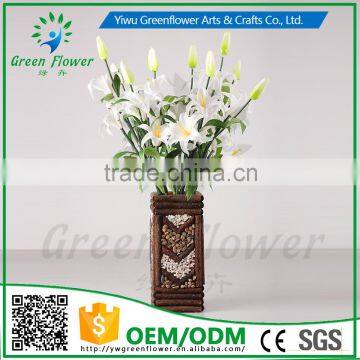 2016 Wholesale Four Heads Mini Lily Artificial Flowers Real Touch Bouquet Wedding Bridal Home Declarative Flowers photo-3