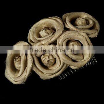 Charming Mocha Flower Bridal Hair Comb Wedding Hair Accessories